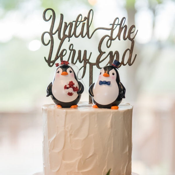 Funny Penguin Bride And Groom Wedding Cake Toppers