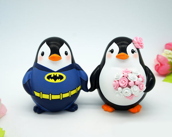 Batman Wedding Cake Toppers -Penguin Wedding Cake Toppers With Batman Theme