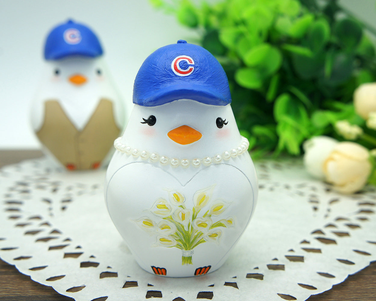 Baseball Wedding Cake Toppers-Sports Theme Love Bird Cake Topper