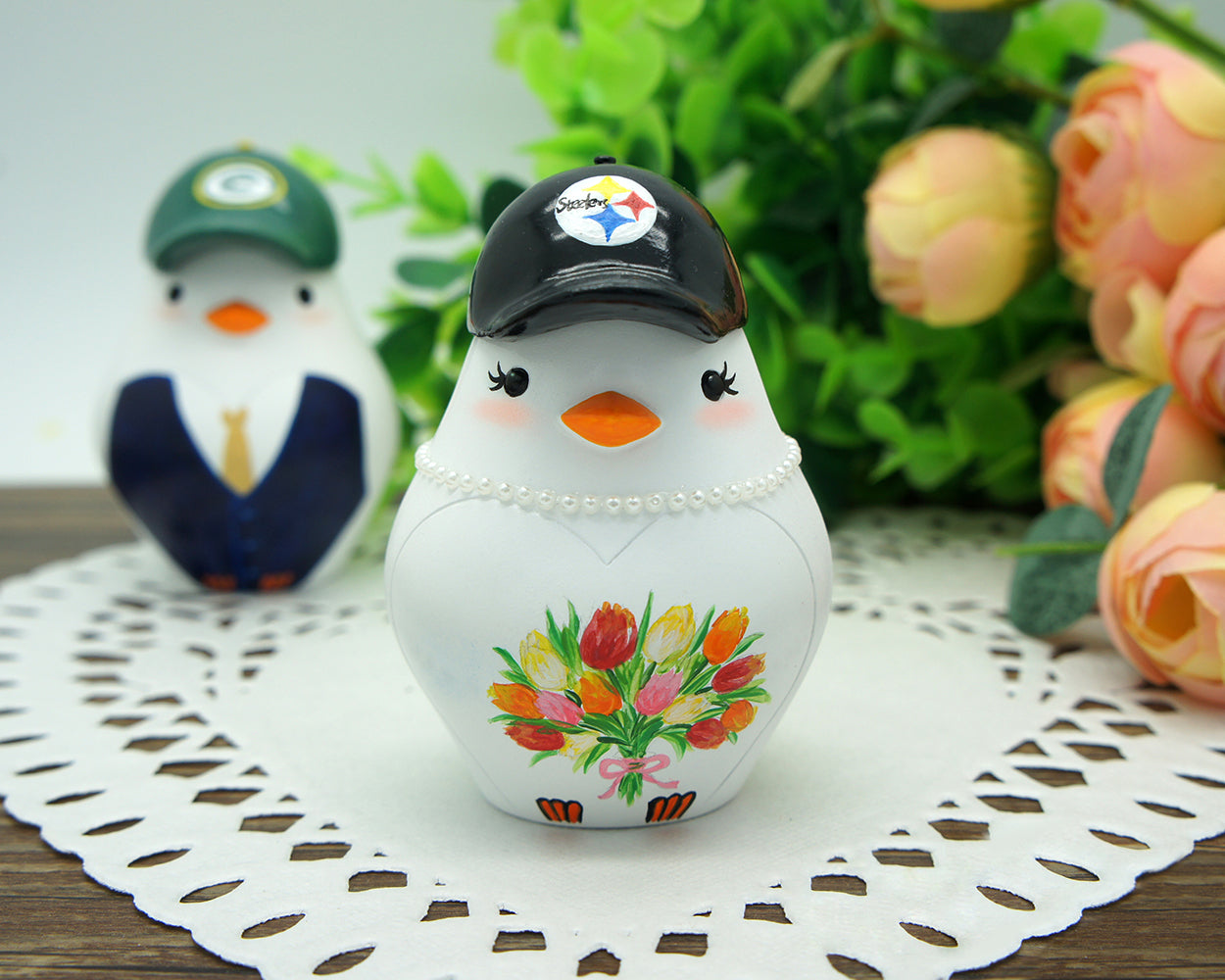 Baseball Wedding Cake Toppers-Love Bird Wedding Cake Toppers Sports Theme
