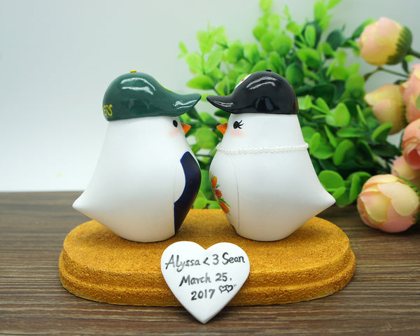 Baseball Wedding Cake Toppers-Love Bird Wedding Cake Toppers Sports Theme
