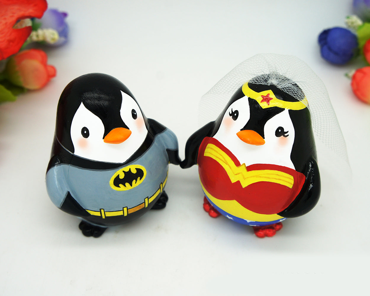Batman And Wonder Woman Wedding Cake Toppers,Superhero Wedding Cake Toppers