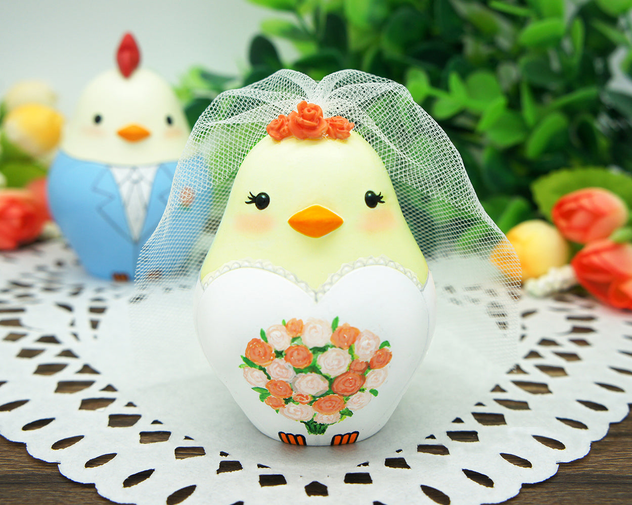 Custom Chicken Wedding Cake Toppers