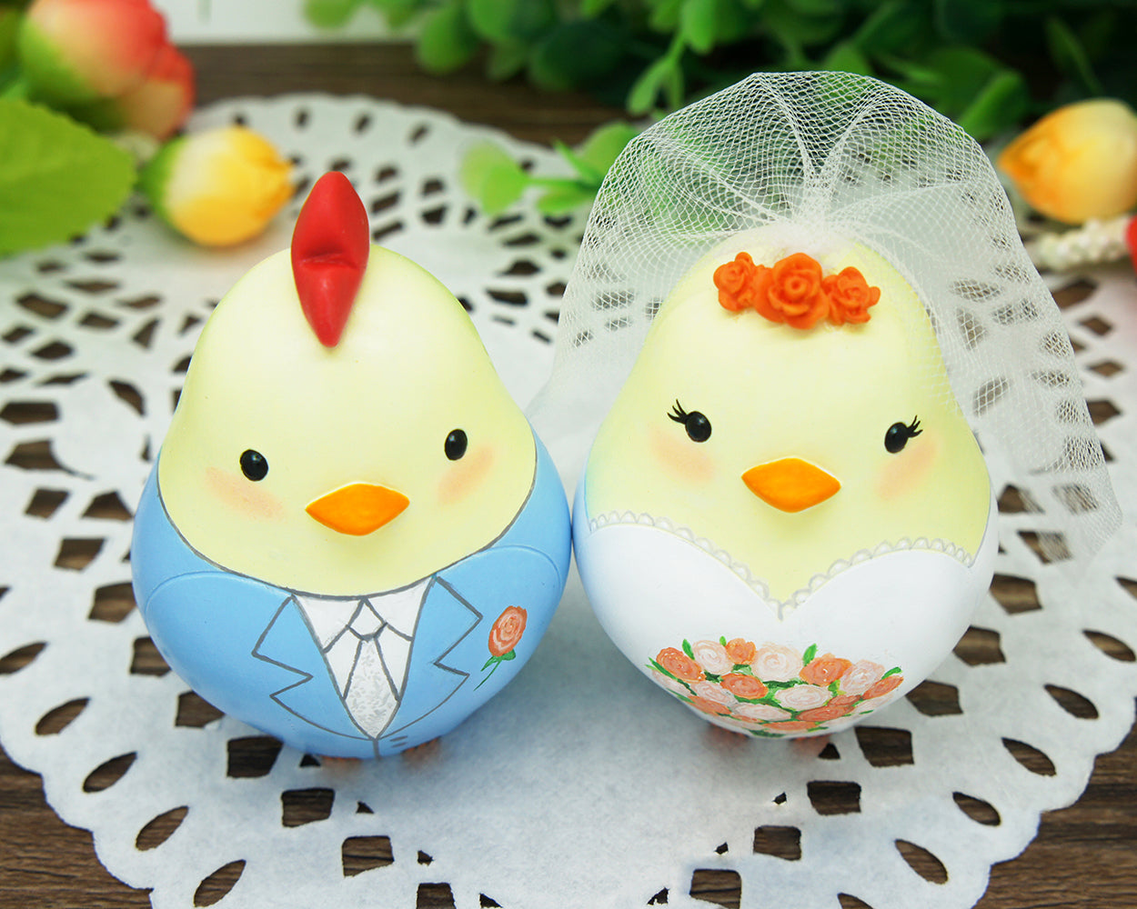 Custom Chicken Wedding Cake Toppers