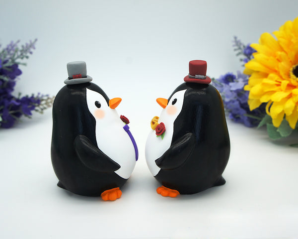 Custom Gay Penguin Wedding Cake Toppers