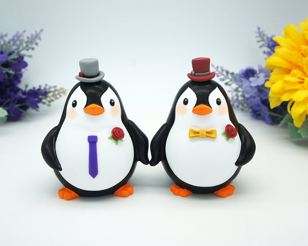 Custom Gay Penguin Wedding Cake Toppers