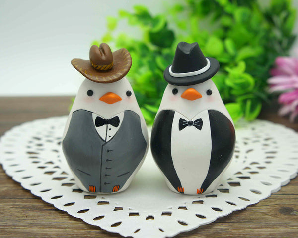 Custom Gay Love Bird Wedding Cake Toppers