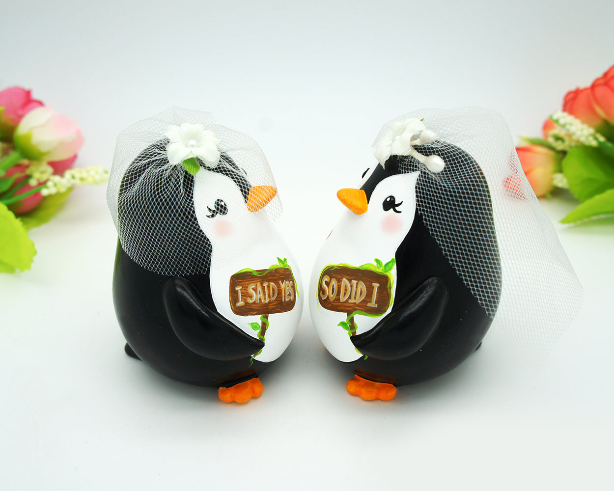 Custom Lesbian Penguin Wedding Cake Toppers