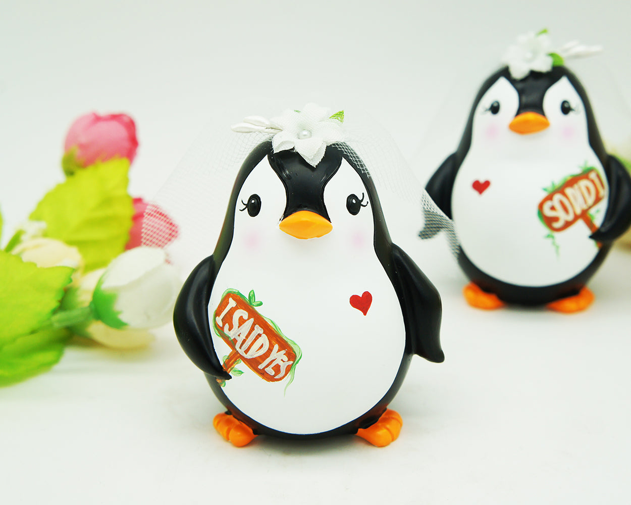 Custom Lesbian Penguin Wedding Cake Toppers