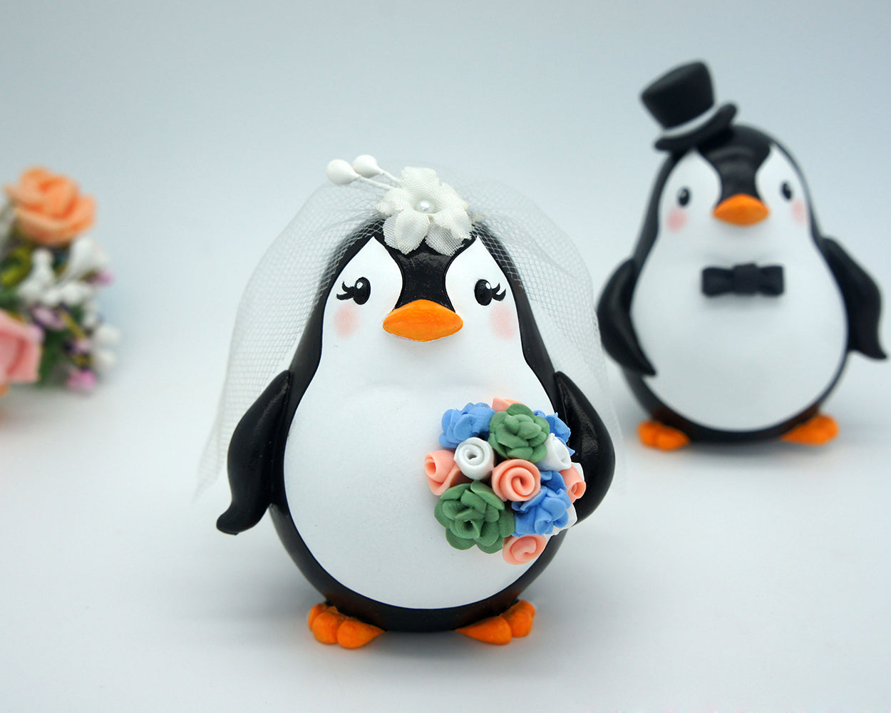 Custom Penguin Wedding Cake Toppers