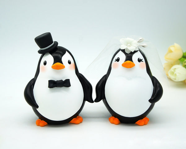 Custom Classic Penguin Wedding Cake Toppers