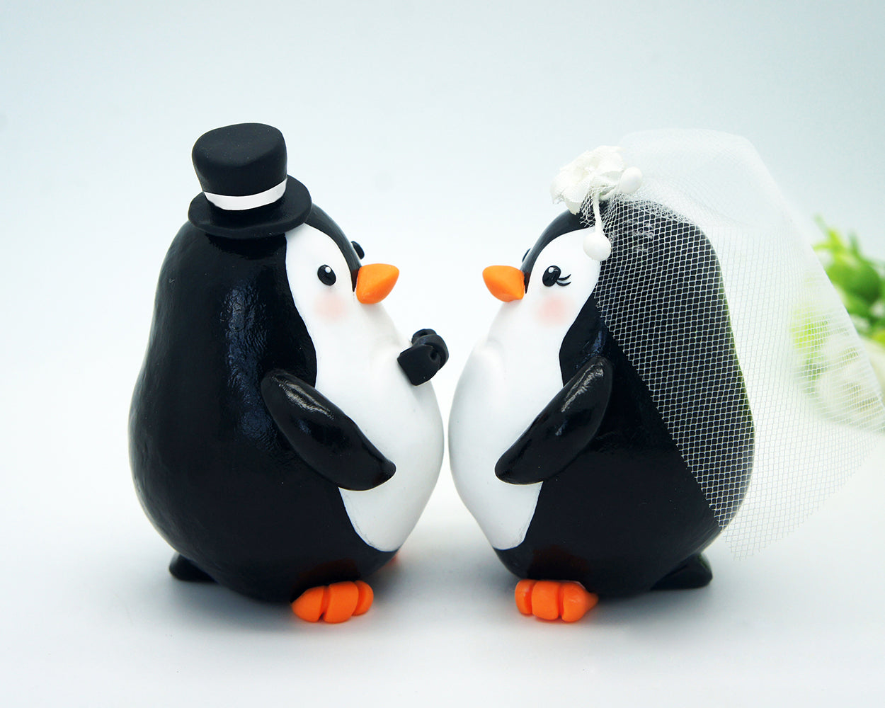 Custom Classic Penguin Wedding Cake Toppers