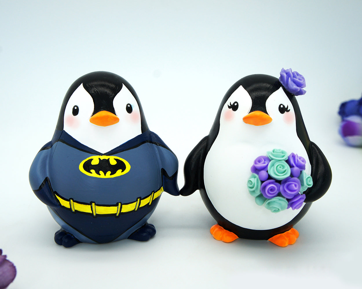 Batman Wedding Cake Toppers -Penguin Wedding Cake Toppers With Batman Theme
