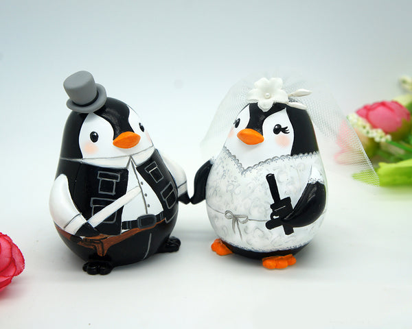 Custom penguin star wars wedding cake toppers