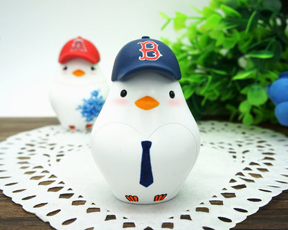 Baseball Wedding Cake Topper With Boston Red Sox And LA Angels Hat-Love Bird Cake Topper Sports Theme