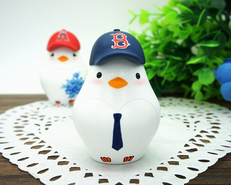 Baseball Wedding Cake Topper With Boston Red Sox And LA Angels Hat-Love Bird Cake Topper Sports Theme