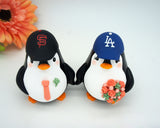 Baseball Wedding Cake Topper With Coral Bouquet-Penguin Love Bird Wedding Cake Toppers Sports Theme