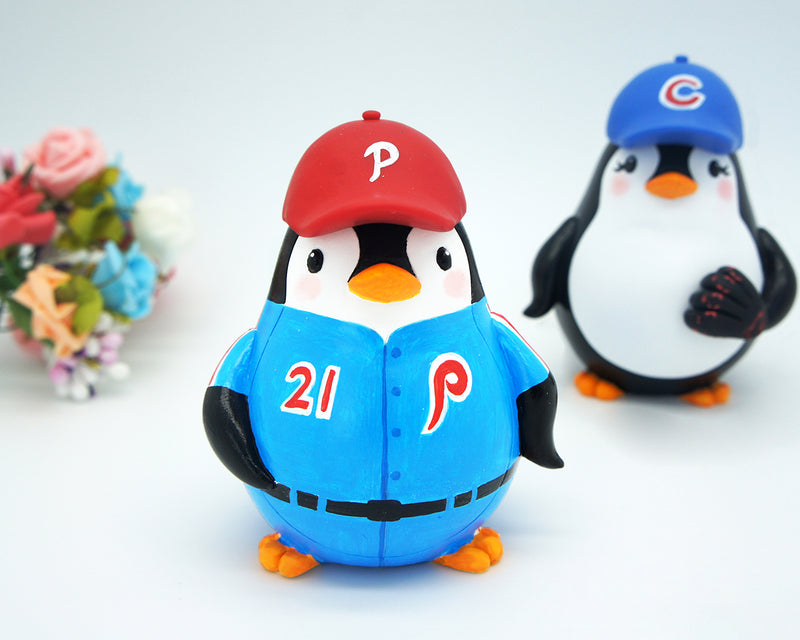 Custom Baseball Penguin Wedding Cake Toppers