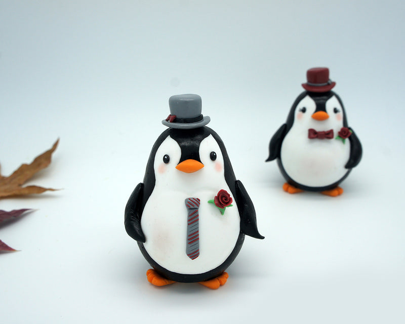 Custom Gay Penguin Fall Wedding Cake Topper