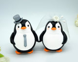 Custom Grey Penguin Wedding Cake Toppers
