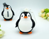 Custom Grey Penguin Wedding Cake Toppers