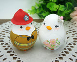 Custom Love Bird Firefighter Wedding Cake Toppers-Bride And Groom Firefighter Wedding Cake Toppers