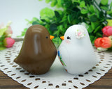 Interracial Love Bird Wedding Cake Toppers-Bride And Groom Interracial Wedding Cake Toppers