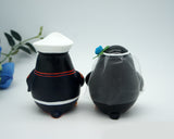 Love Bird Penguin Wedding Cake Toppers-Army Marine Corps Wedding Cake Toppers With Blue Purple Bouquet