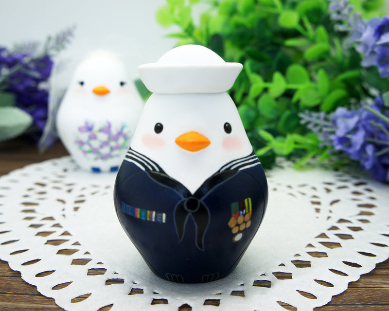 Navy Wedding Cake Toppers -Love Bird Wedding Cake Toppers With Enlisted Navy Blues