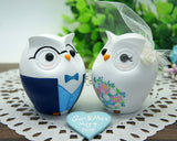 Custom Owl Blue Wedding Cake Toppers