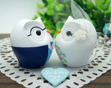 Custom Owl Blue Wedding Cake Toppers