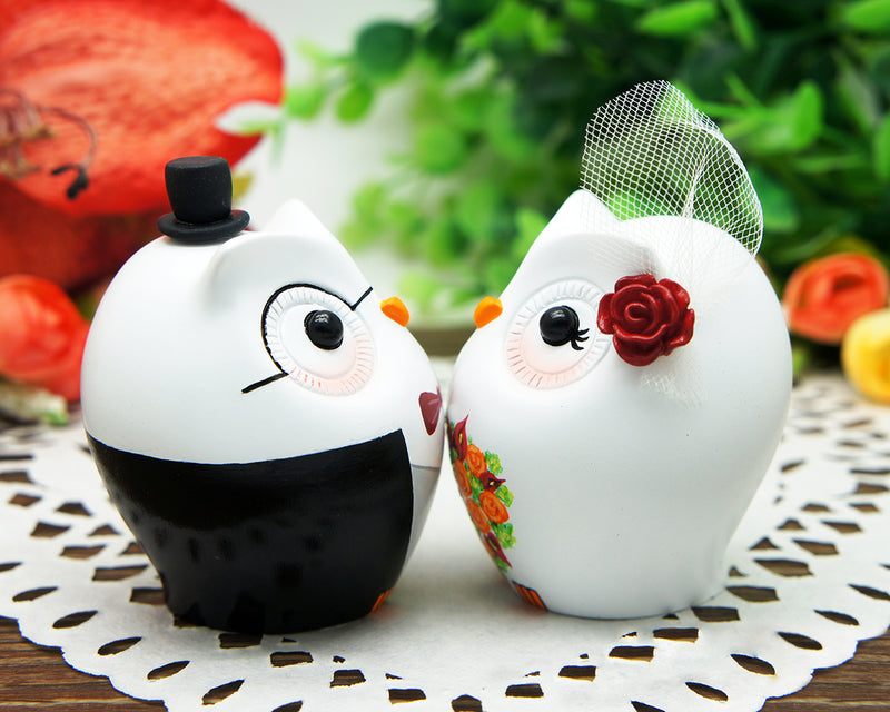 Owl Wedding Cake Toppers Burgundy Themed,Love Bird Wedding Cake Toppers
