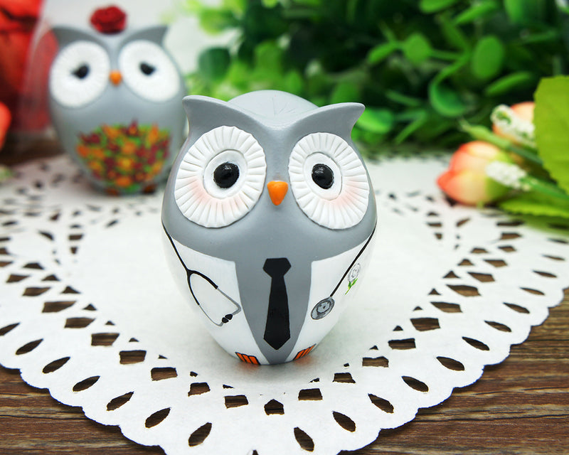 Custom Owl Wedding Cake Toppers,Doctor Groom And bride Wedding Cake Toppers Owl Themed