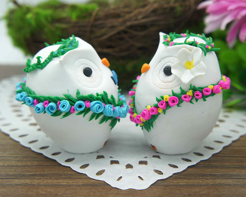Custom Owl Hawaiian Wedding Cake Toppers-Personalised Beach Wedding Cake Toppers Hawaii Theme