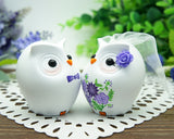 Owl Wedding Cake Toppers Purple Themed-Love Bird Wedding Cake Toppers-Purple Wedding Cake Toppers