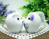 Owl Wedding Cake Toppers Purple Themed-Love Bird Wedding Cake Toppers-Purple Wedding Cake Toppers