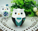 Custom Owl Teal Wedding Cake Toppers