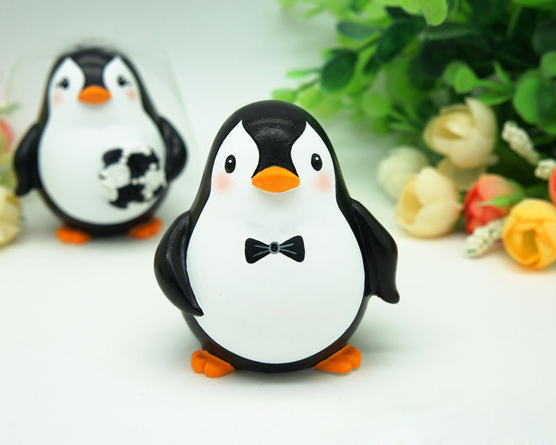 Wedding Cake Toppers Penguins Themed With White Black Bouquet,Penuins Wedding Cake Toppers Black White Themed,Love Bird Wedding Cake Toppers