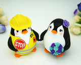 Custom Penguin Construction Worker Wedding Cake Toppers