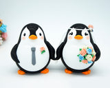 Penguin Wedding Cake Toppers -Custom Bride And Groom Wedding Cake Toppers