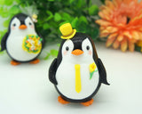 Funny Penguin Wedding Cake Toppers Rainbow Theme-Personalised Bride And Groom Wedding Cake Toppers