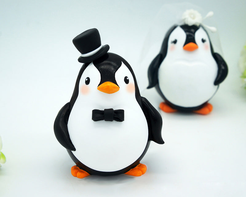 Custom Classic Penguin Wedding Cake Toppers