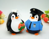 Police Wedding Cake Topper,Penguin Wedding Cake Toppers,Penguin Gift,Wedding Gift