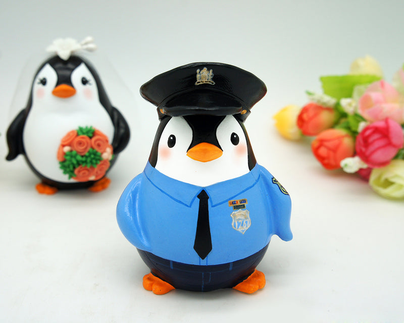 Police Wedding Cake Topper,Penguin Wedding Cake Toppers,Penguin Gift,Wedding Gift