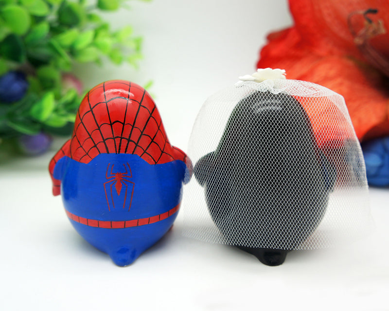 Spiderman Wedding Cake Toppers,Penguin Love Bird Wedding Cake Toppers