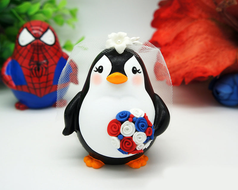 Spiderman Wedding Cake Toppers,Penguin Love Bird Wedding Cake Toppers