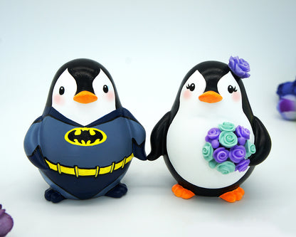 Batman Wedding Cake Toppers -Penguin Wedding Cake Toppers With Batman Theme