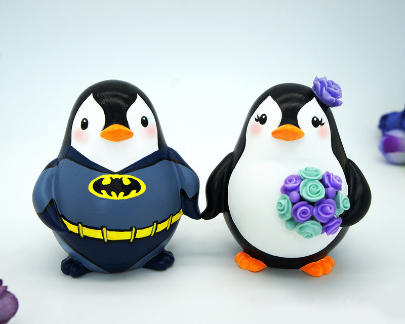 Batman Wedding Cake Toppers -Penguin Wedding Cake Toppers With Batman Theme