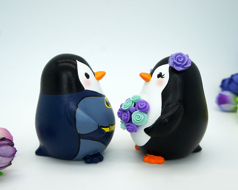 Batman Wedding Cake Toppers -Penguin Wedding Cake Toppers With Batman Theme