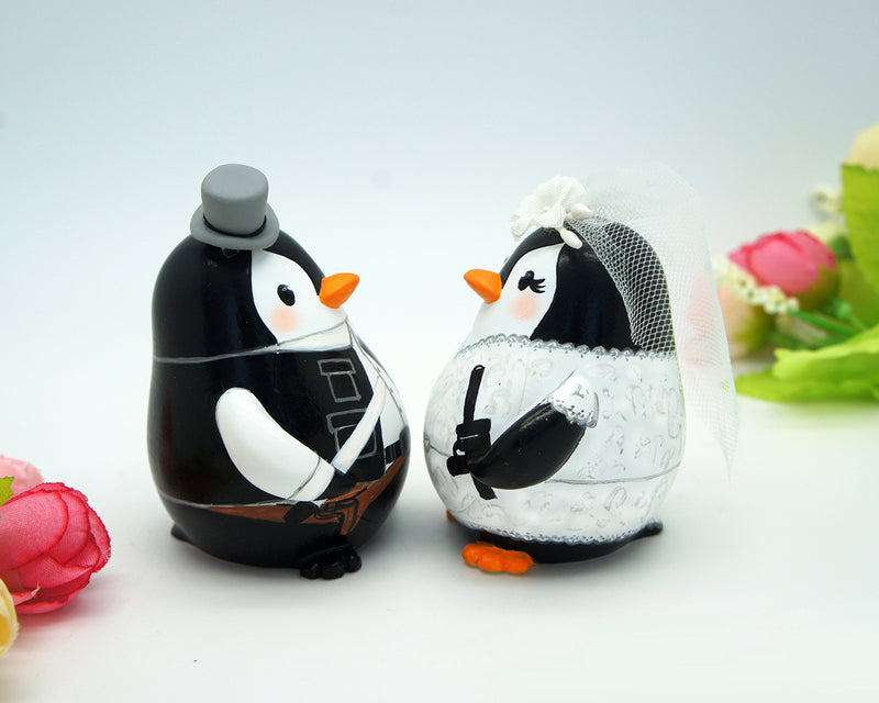 Custom penguin star wars wedding cake toppers